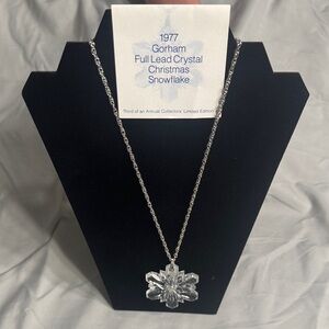 Gorham Silver Crystal Snowflake Pendant Necklace